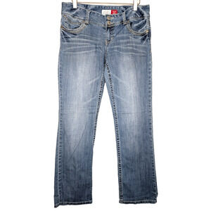 VTG Y2K Aeropostale Chelsea Skinny Bootcut Sequin Pocket Low Rise‎ Jean 7/8